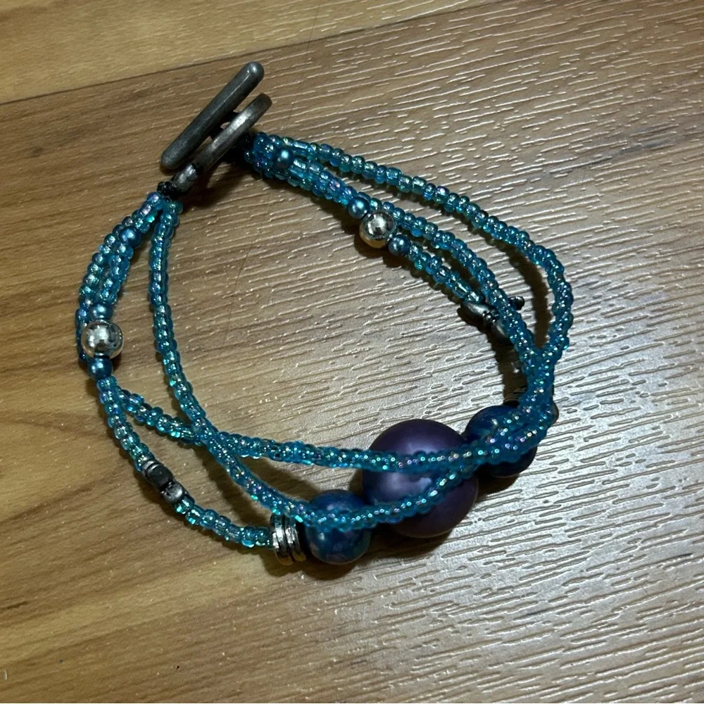 3/$20 Blue Multi-strand Beaded Bracelet